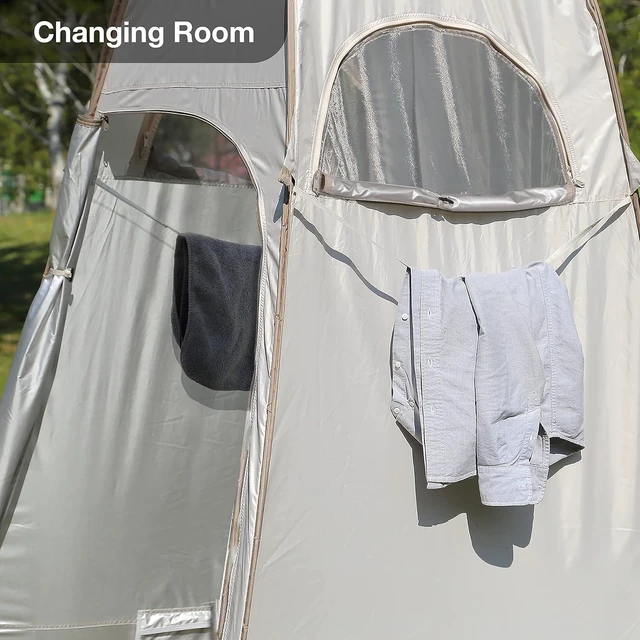 Alt view image 6 of 7 - TRIPTIPS Pop Up Shower Tent with Mesh Window, Portable Toilet Privacy Tent, 6.9 FT, Removable Rain Cover/UPF 50+