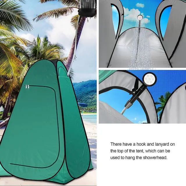 Alt view image 5 of 7 - anngrowy Shower Tent Pop-Up Privacy Tent Camping Portable Tent Outdoor Camp Bathroom Changing Dressing Room Instant Privacy Shelters for Hiking Beach Picnic Fishing Potty, Extra-Tall, UPF 50+