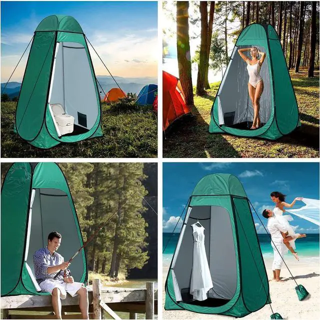 Alt view image 7 of 7 - anngrowy Shower Tent Pop-Up Privacy Tent Camping Portable Tent Outdoor Camp Bathroom Changing Dressing Room Instant Privacy Shelters for Hiking Beach Picnic Fishing Potty, Extra-Tall, UPF 50+