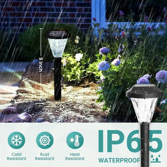 Alt view image 2 of 7 - GIGALUMI 16 Pack Solar Lights Outdoor Waterproof, Solar Garden Lights