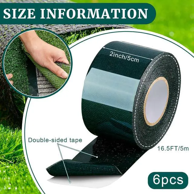Alt view image 2 of 7 - Gersoniel 6 Rolls 2" X 16.5 ft Double Sided Turf Tape for Artificial Grass