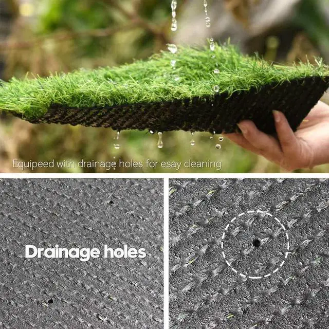 Alt view image 5 of 7 - Artificial Grass Indoor Outdoor Fake Turf Rug with Drainage 1.38" 3x8 ft