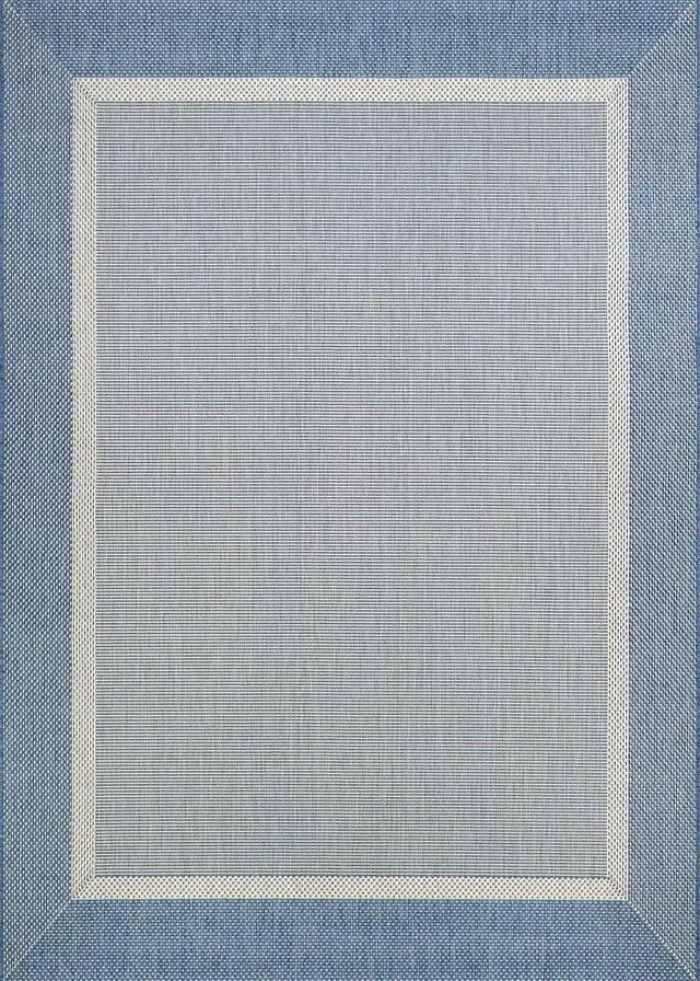 Alt view image 3 of 7 - Couristan Recife Indoor Outdoor Rug - Stria Texture 2' x 3'7" Rectangle in Blue, Hose Washable, Low Pile, Pet- Kid Friendly Home Decor for Living Room, Patio Furniture Set, Kitchen