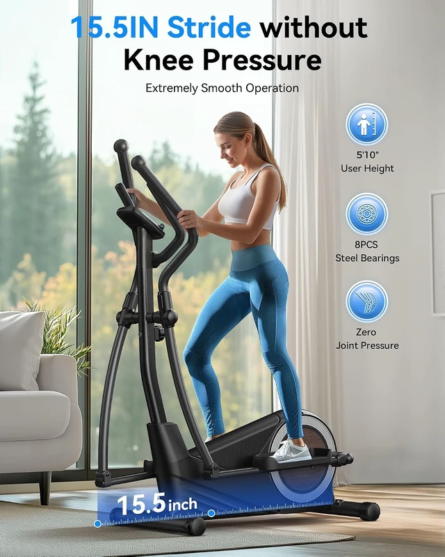 Alt view image 2 of 7 - Niceday Elliptical Exercise Machine with 15.5/18/19IN Long Stride