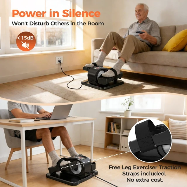 Alt view image 5 of 7 - ESL Under Desk Elliptical, Electric Elliptical Leg Exerciser for Seniors