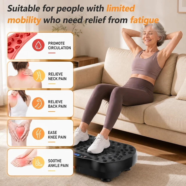 Alt view image 3 of 7 - Vibration Plate Exercise Machine for Whole Body Lymphatic Drainage