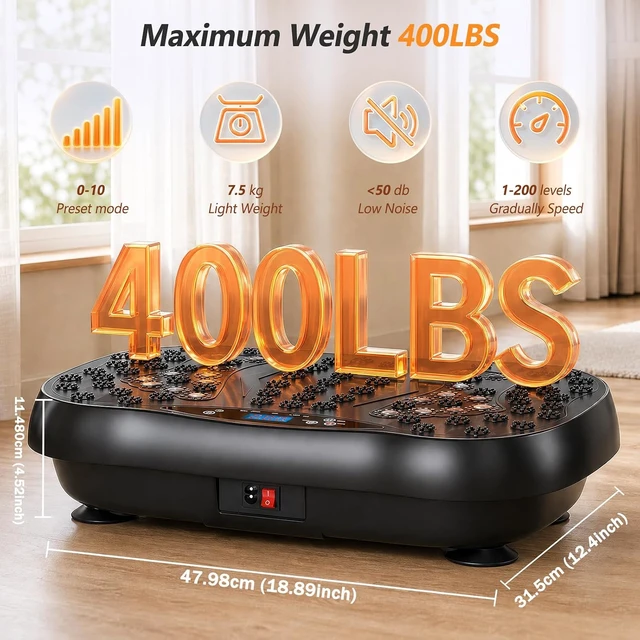 Alt view image 7 of 7 - Vibration Plate Exercise Machine for Whole Body Lymphatic Drainage