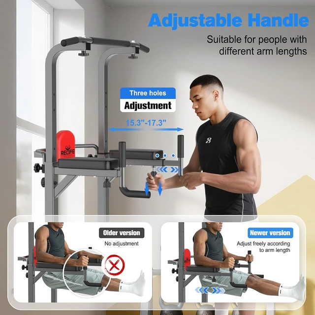 Alt view image 3 of 7 - RELIFE REBUILD YOUR LIFE Pull Up Bar Free Standing Power Tower for Home Gym