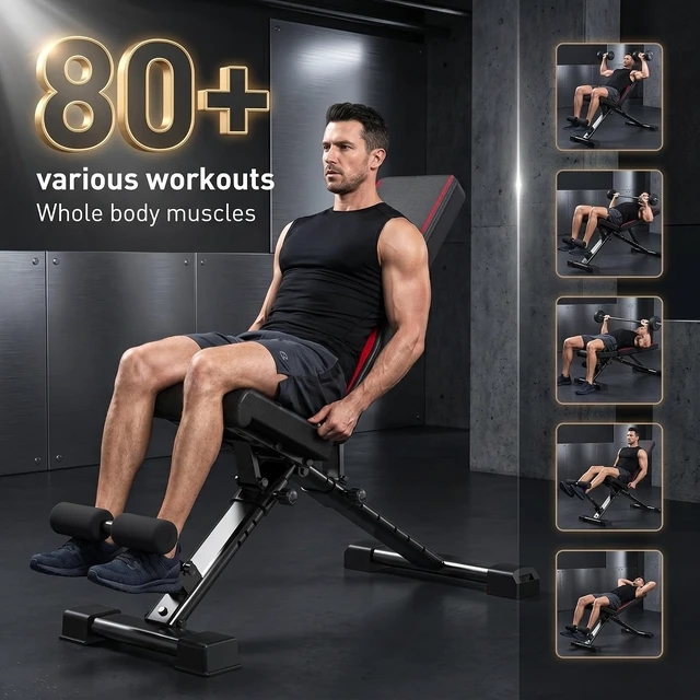 Alt view image 4 of 7 - OPPSDECOR Adjustable Weight Bench, 900LBS Incline Decline Flat for Home Gym