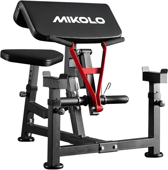 Main image of Mikolo Preacher Curl Bench, Plate Loaded Bicep Curl Machine, Bicep Workout Equipment2 in 1 Arm Training Machine for Home Gym