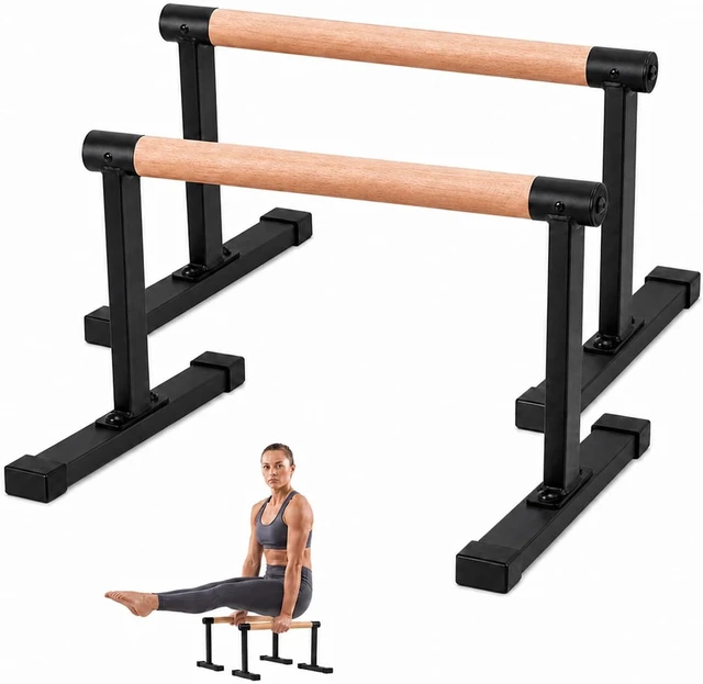 Main image of Wooden Parallette Bars,700lbs Heavy-Duty Dip Stands
