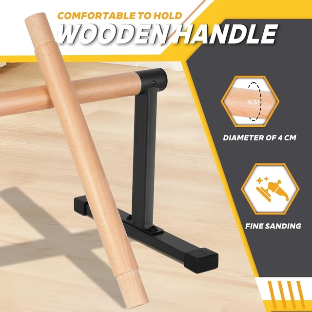 Alt view image 6 of 7 - Wooden Parallette Bars,700lbs Heavy-Duty Dip Stands