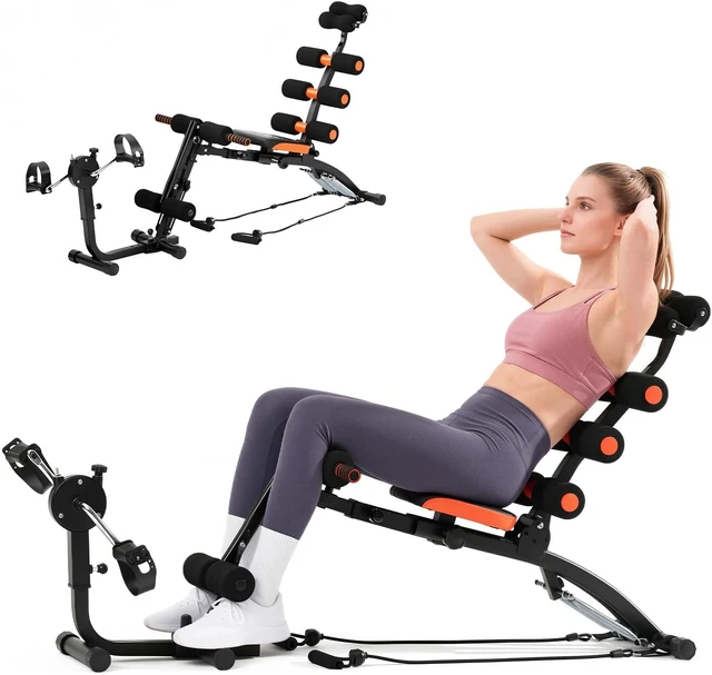 Alt view image 2 of 7 - Abdominal Workout Bench Adjustable Sit-Up Machine Home Gym Core Trainer for Abs, Crunches, Leg Raises Foldable, Heavy-Duty Steel Frame Max Weight 240LB