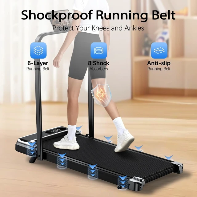 Alt view image 7 of 7 - AoraPulse Portable Foldable Treadmills for Home, Small Folding Treadmill for Home Office with 300 LBS Capacity, Walking Running Exercise Electric Compact Treadmill with LED Display