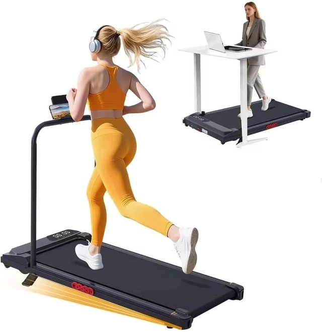 Main image of KASSADIN Electric Walking Pad Treadmill with Handle Bar Incline for Home