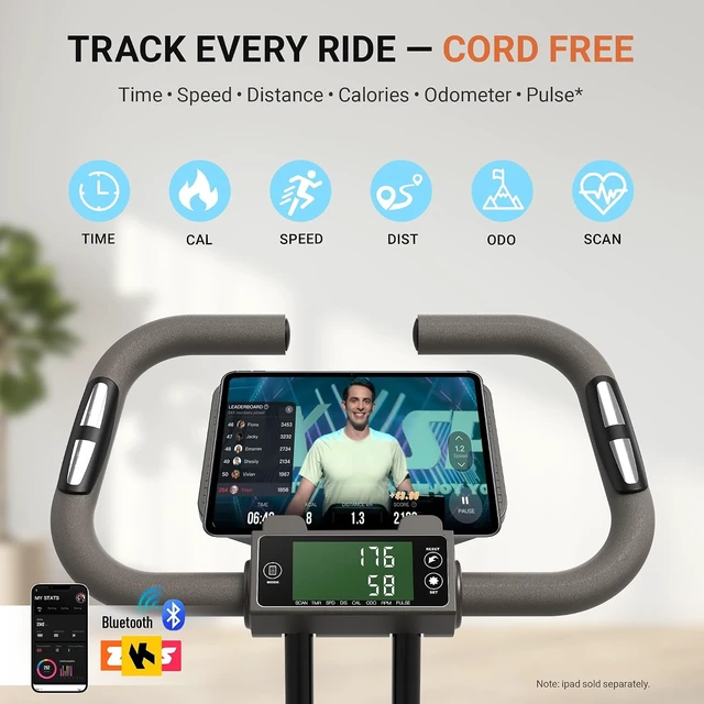 Alt view image 7 of 7 - HARISON Exercise Bike for Home