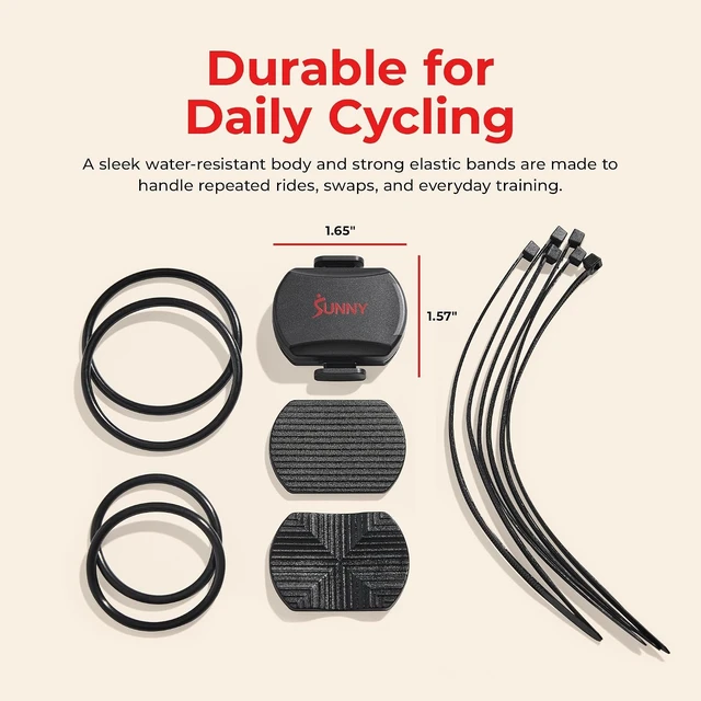 Alt view image 7 of 7 - Sunny Health & Fitness Cycling Cadence + Speed Sensor for Indoor/Outdoor