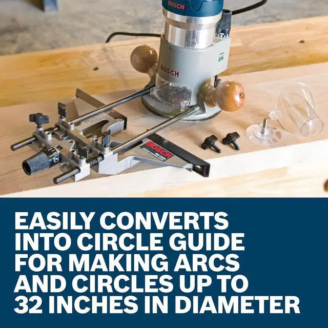 Alt view image 5 of 5 - BOSCH RA1054 Deluxe Router Edge Guide with Dust Extraction Hood & Vacuum Hose Adapter, Black