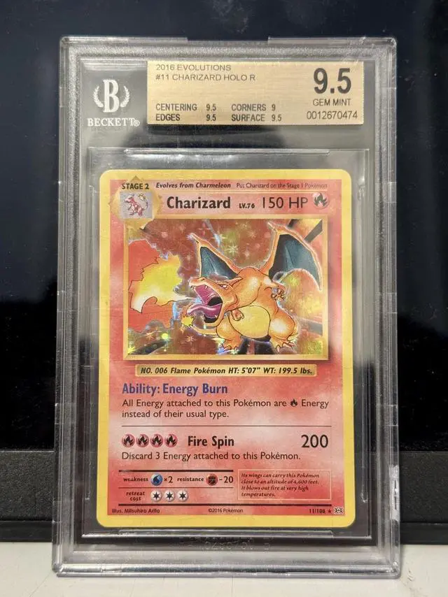 Main image of 2016 Pokemon XY Evolutions Charizard Holo #11 BGS 9.5 Gem Mint