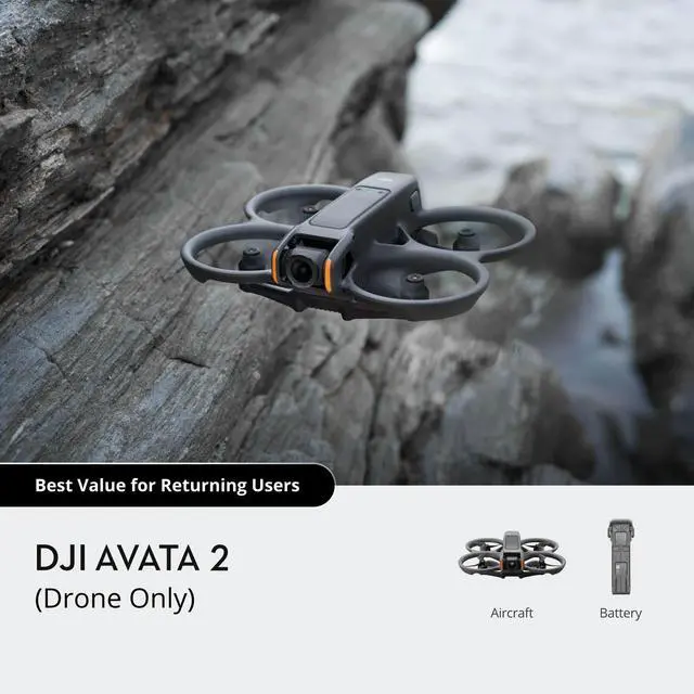 Alt view image 3 of 7 - DJI Avata 2 (Drone Only), FPV Drone with Camera 4K, Immersive Flight Experience, Built-in Propeller Guard, Easy Flip/Roll, Super-Wide 155° FOV, Compatible with RC Motion 3, FAA Remote ID Compliant