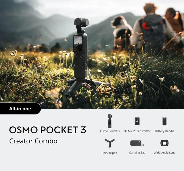Alt view image 3 of 7 - DJI Osmo Pocket 3 Creator Combo, Vlogging Cameras with 1'' CMOS, 4K/120fps Vlog Camera, 3-Axis Stabilization, Face/Object Tracking, Mic Included for Clear Sound, Digital Vlogging Camera for YouTube