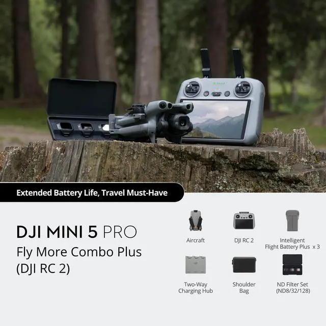 Alt view image 3 of 7 - DJI Mini 5 Pro Long Endurance Flight Kit (DJI RC 2, Enhanced Image Transmission)