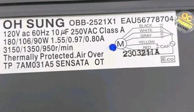 Alt view image 2 of 4 - Rabon Services Group - New OEM Replacement for Whirlpool Vent Fan Motor  W11409094
