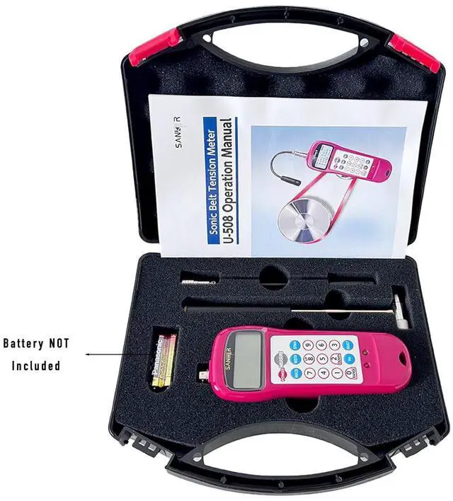 Alt view image 7 of 7 - HKNDT U-508 Sonic Belt Tension Meter Tester Digital Belt Tension Gauge for Belt Tension Testing, Belt Tension Range 0.01N-99900N, Frequency Range 10.0Hz-5000Hz