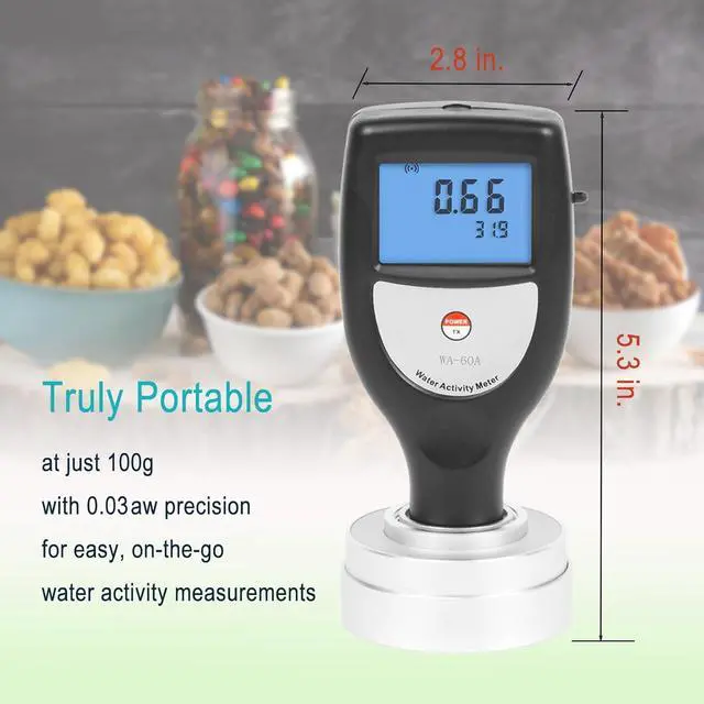 Alt view image 4 of 7 - HKNDT WA-60A Water Activity Meter Portable Water Acivity Monitor Smart Food Water Activity Tester for Food Jerky Dried Fruit Grain Vegetable AW Monitor Measuring Range 0 aw -1.0 aw