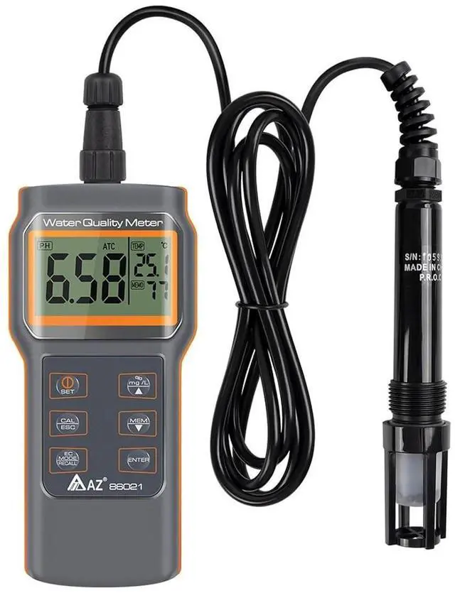 Main image of HKNDT AZ-86021 Dissolved Oxygen Tester Water Quality Meter D.O Meter Temperature Meter | Can Measure pH Conductivity TDS Salinity by Using Different Probes | Multiple Parameters Water Tester AZ86021