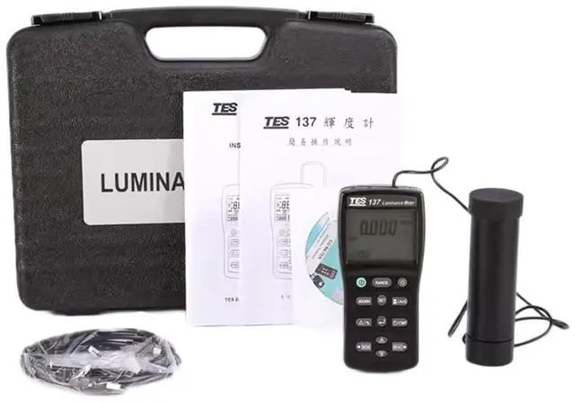 Alt view image 7 of 7 - HKNDT TES-137 Luminance Meter Light Meter Brightness Meter TES137 Lux Meter