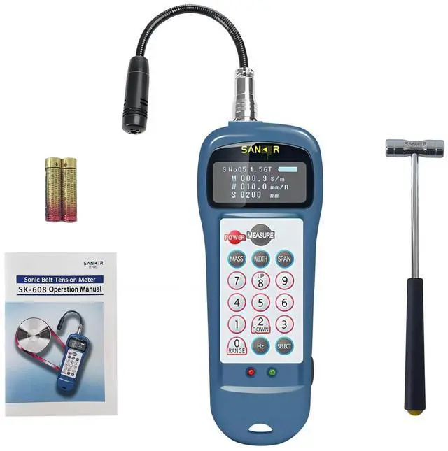 Main image of HKNDT SK-608 Sonic Belt Tension Meter Tester Digital Belt Tension Gauge for Belt Tension Testing, Belt Tension Range 0.01N-99900N, Frequency Range 10.0Hz-5000Hz, Measurement Time 0.2s