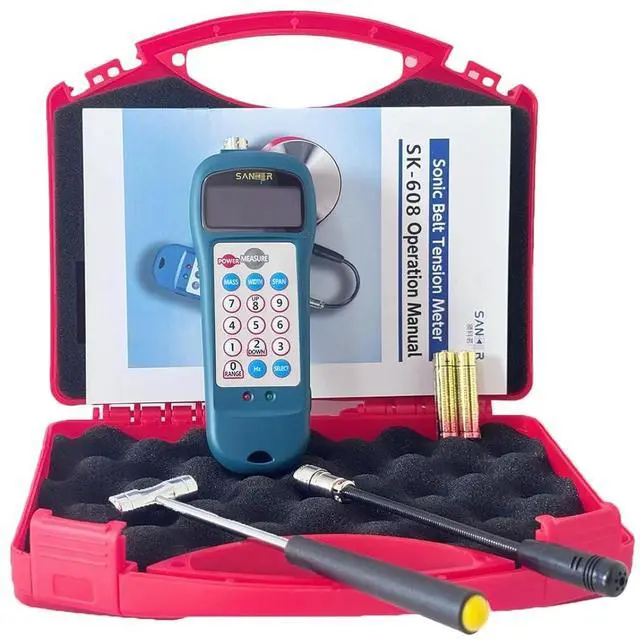 Alt view image 5 of 7 - HKNDT SK-608 Sonic Belt Tension Meter Tester Digital Belt Tension Gauge for Belt Tension Testing, Belt Tension Range 0.01N-99900N, Frequency Range 10.0Hz-5000Hz, Measurement Time 0.2s