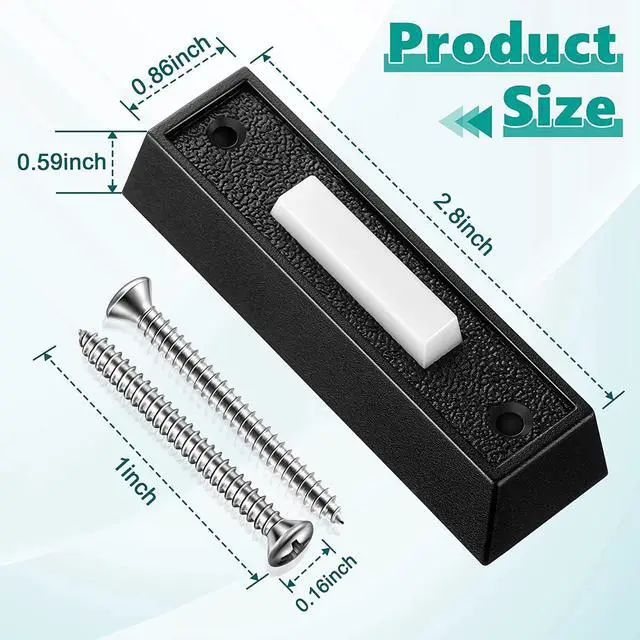 Alt view image 7 of 7 - 1PCS Wired Doorbell Button with LED Light, Replacement Of Doorbell Ring Button, Door Opener Switch