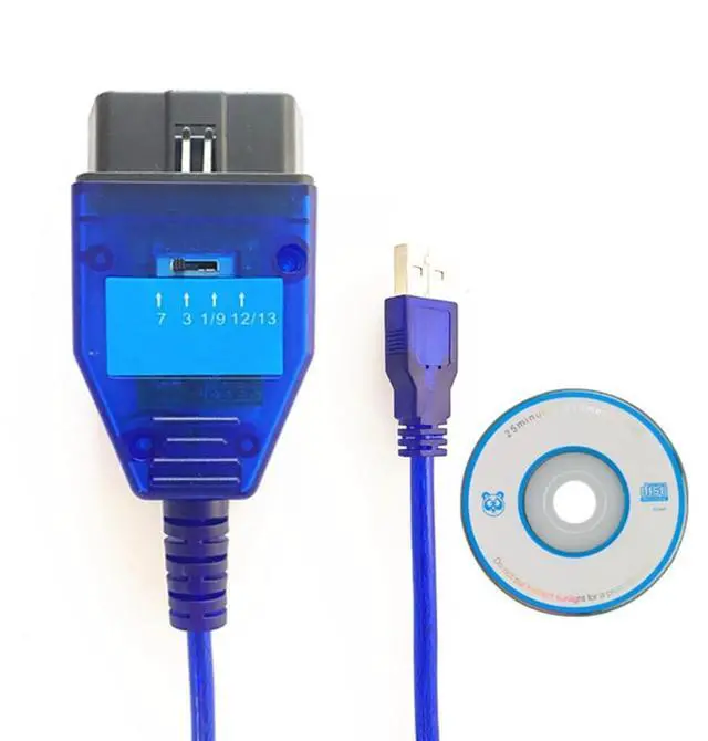 Main image of OBD2 KKL 409.1 Auto Diagnostic Cable, USB Interface Car ECU Scan Tool, FT232RL Chip, 4-Way Switch, Blue