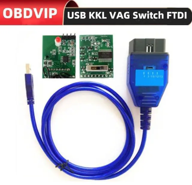 Alt view image 3 of 7 - OBD2 KKL 409.1 Auto Diagnostic Cable, USB Interface Car ECU Scan Tool, FT232RL Chip, 4-Way Switch, Blue