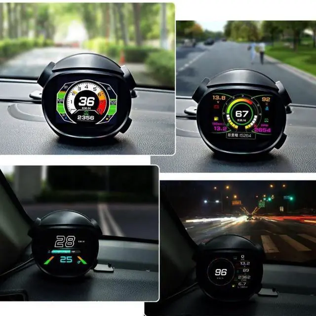 Alt view image 2 of 4 - Car Multifunctional HUD Digital Speed Smart GPS Speedometer,Water Temperature Gauge,Driving Computer Detector,OBD Diagnostic