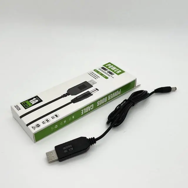 Alt view image 6 of 7 - USB DC 5V to 12V Boost Cable 5.5*2.1mm Male Connector Power Supply Cord, 1 Meter