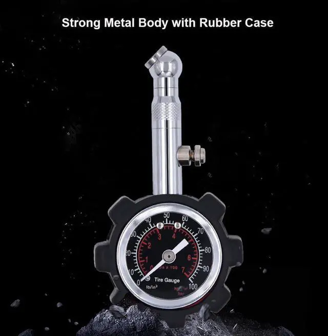 Alt view image 7 of 7 - Tire Pressure Gauge 100PSI, Accuracy Analog Dial Mechanical Air Pressure Tire Gauges for Cars, Trucks, Bicycles, Motorcycles