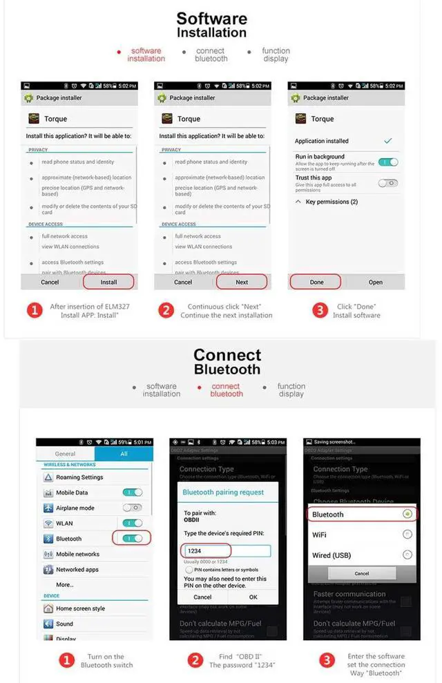 Alt view image 6 of 6 - ELM327 V1.5 OBD2 Adapter Vehicle Scanner Diagnostic Scan Tool, Engine Check Fault Code Readers, Compatible with ISO Android(Mini ELM327)