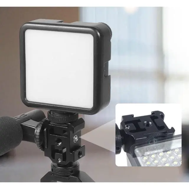 Alt view image 5 of 7 - Triple Hot Shoe Mount Adapter Bracket Stand Holder for DSLR Camera for LED Video Microphone Flash Light