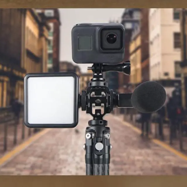 Alt view image 6 of 7 - Triple Hot Shoe Mount Adapter Bracket Stand Holder for DSLR Camera for LED Video Microphone Flash Light