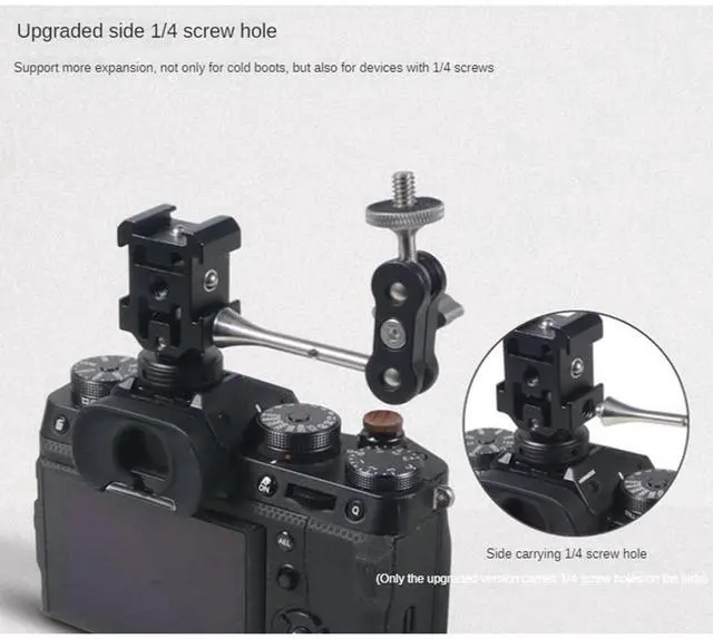 Alt view image 7 of 7 - Triple Hot Shoe Mount Adapter Bracket Stand Holder for DSLR Camera for LED Video Microphone Flash Light