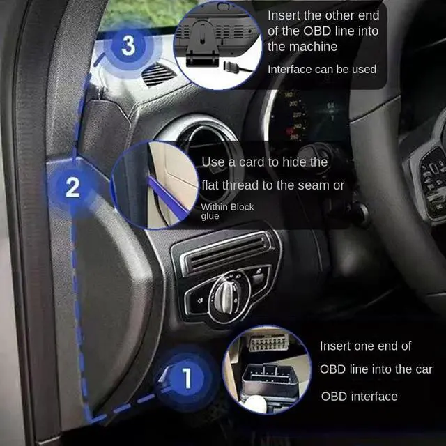 Alt view image 6 of 7 - F12 Universal HUD Head-Up Display OBD2 GPS Speedometer Intelligent Tilt Meter Car Accessories