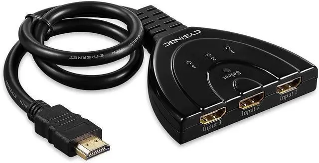 Alt view image 2 of 6 - 4K HDMI Switch, CYSINGC 3 Port HDMI Switcher, HDMI Splitter 3 in 1 Out, HDMI Hub for TV Monitor DVD Amazon Fire Stick Chromecast Roku Laptop Playstation 3 Xbox 360, Supports 4K Full HD 1080P 3D HDCP