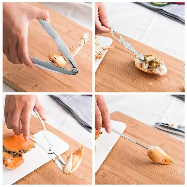 Alt view image 7 of 7 - 6 Pieces Seafood Tools Stainless Steel Seafood Tool Sets with Storage Box, 2 Pieces Lobster Crackers and 4 Pieces Stainless Steel Seafood Forks