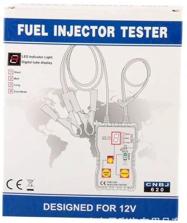 Alt view image 2 of 7 - CNBJ-620 Automotive Fuel Injector Tester Kit, 12V Digital Display, Professional Diagnostic Tool with Cleaning Head