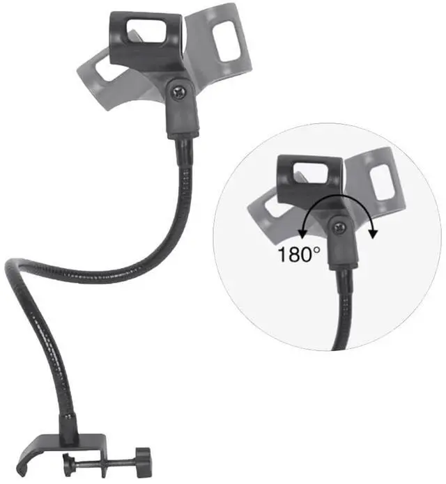 Alt view image 5 of 7 - Gooseneck Mic Stand Mic Gooseneck Clamp Microphone Stand Gooseneck Microphone Stand Adjustable Desk Mic Arm Stand with