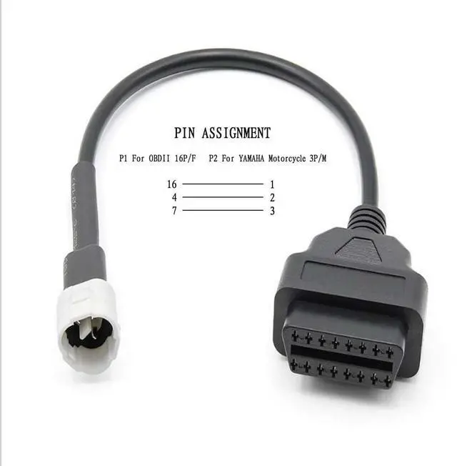 Alt view image 2 of 2 - OBD Adapter Cable 6-Pin and 3+4 Pin to OBD 16-Pin Diagnostic Connector (3pin)