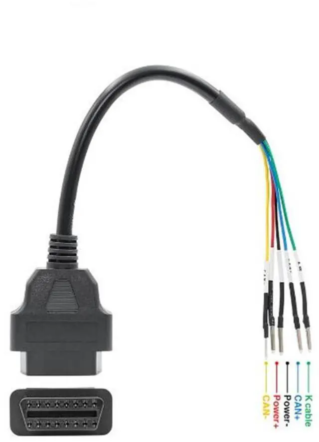 Alt view image 3 of 5 - Universal 16pin OBD2 Connector Cable for Motorcycle Motorbike, K CAN OBD2 Cable Suitable for Jumper Wires Old Car Truck OBD Female 16 PIN Plug